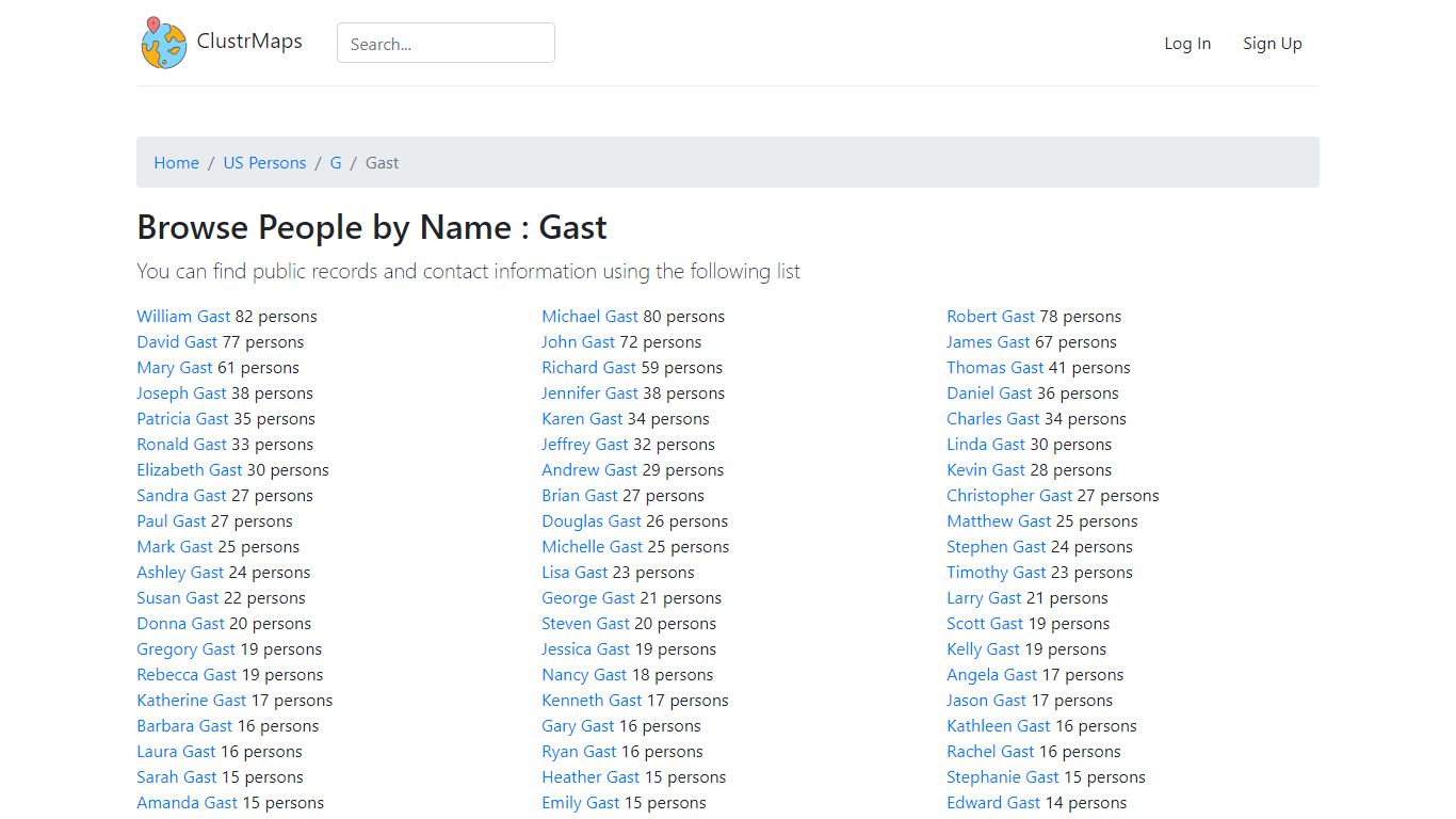Gast | People search
